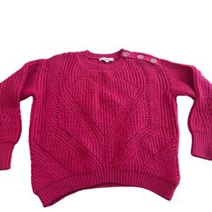 Catimini girls hot pink ribbed sweater size 10